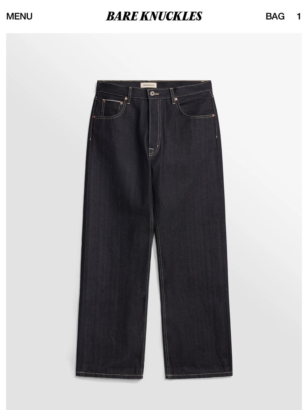 Bare Knuckles Arthur Straight Leg Selvedge Indigo Blue Jeans